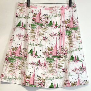 J. Crew Sailboat Skirt with Inset Ribbon Trim summer